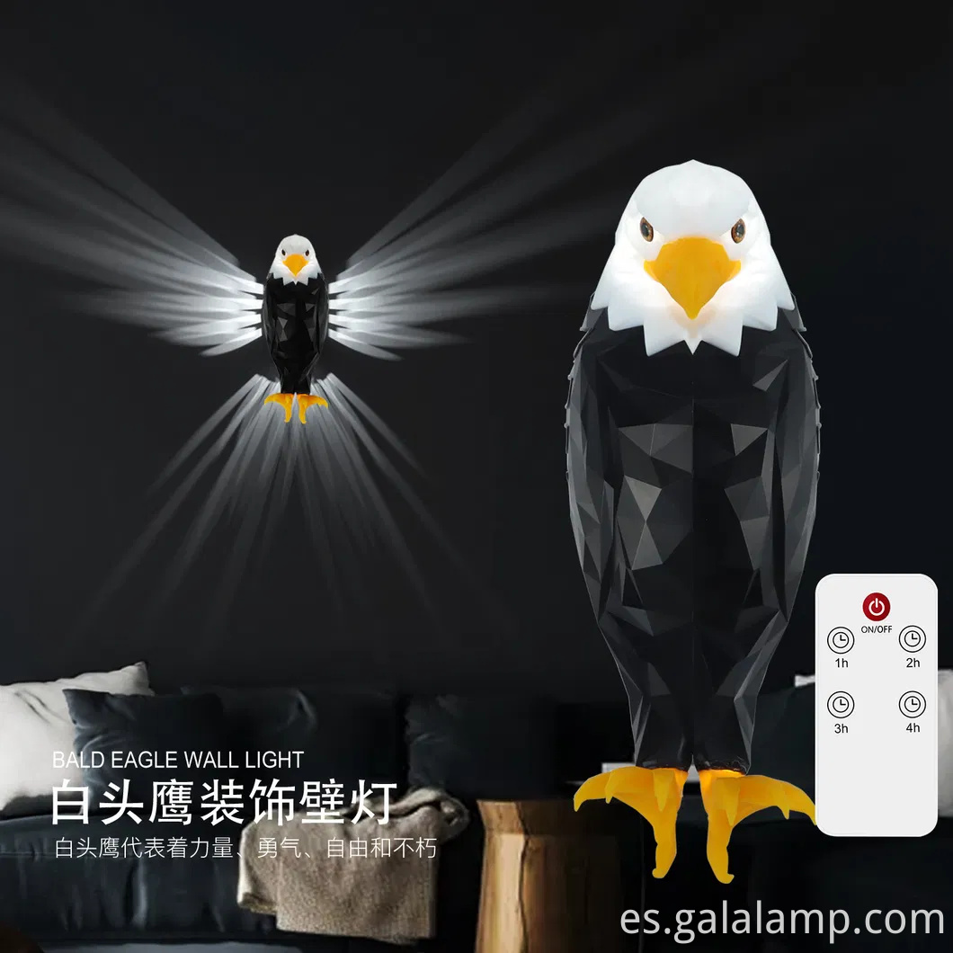 Elegante luz de pared decorativa del ala de águila con control remoto